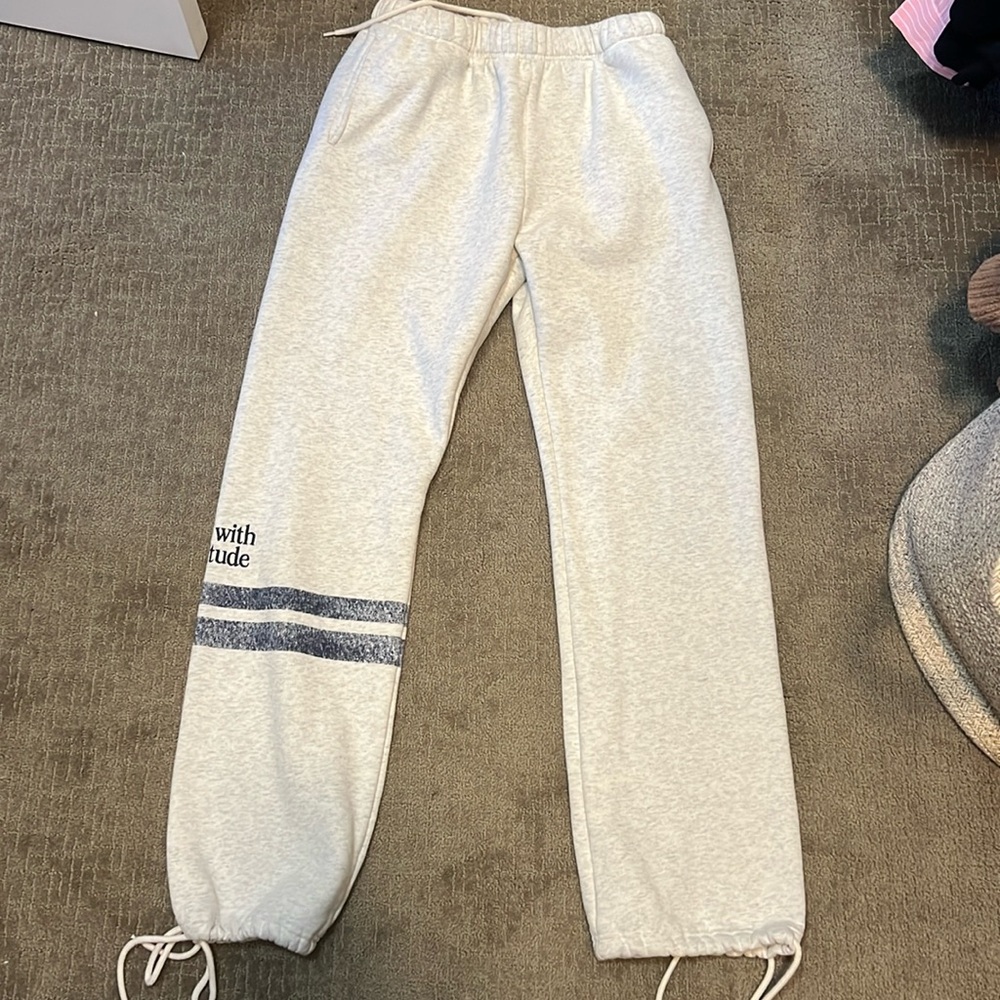 Start with Gratitude grey Mayfair sweatpants